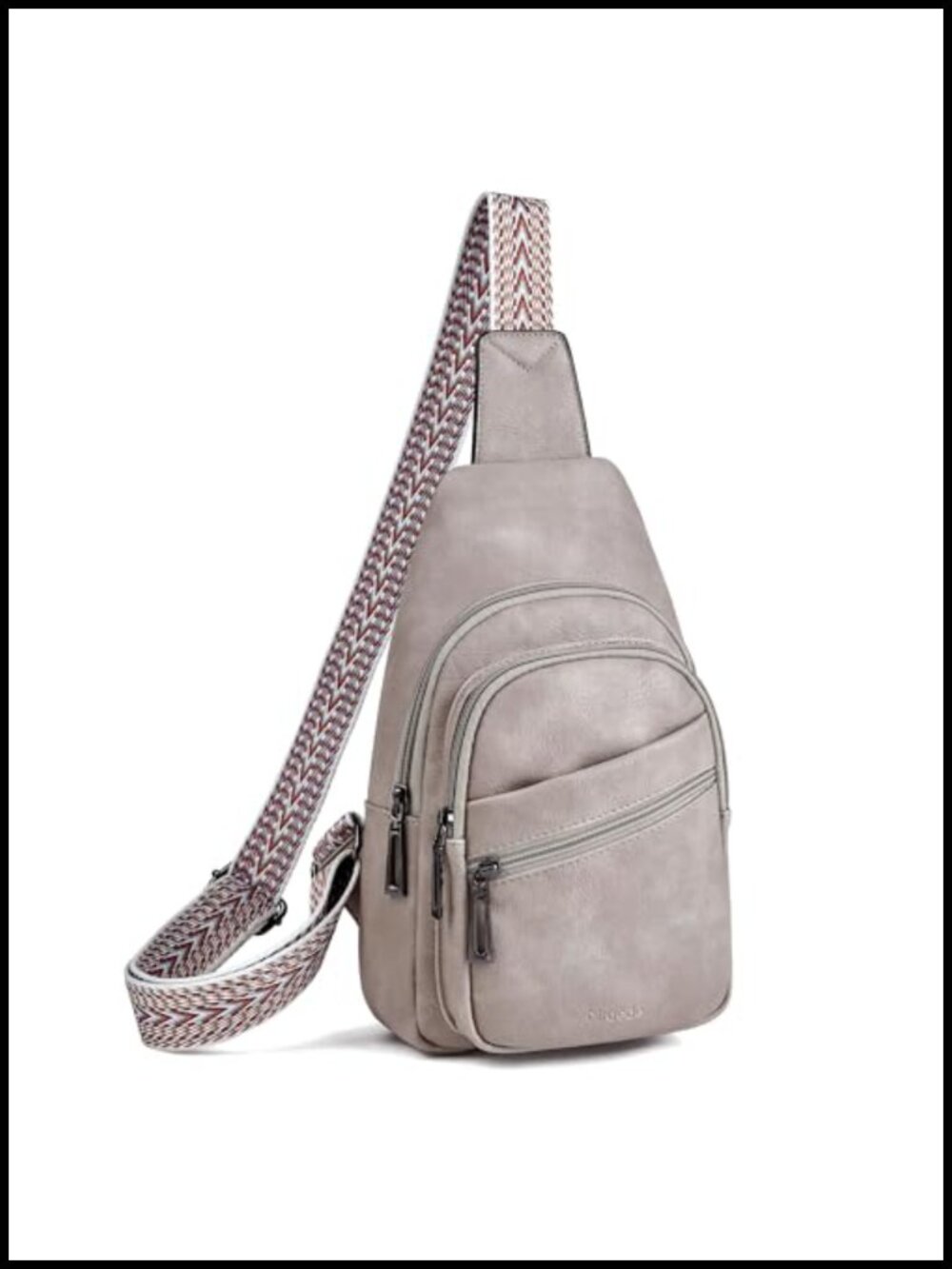 Sling Bag Crossbody Vegan PU Leather Women Adjustable Strap